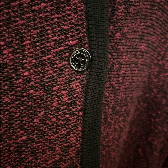 NWOT Karl Lagerfeld Long sleeve 2-tone tone button-down cardigan. - Picture 4 of 8